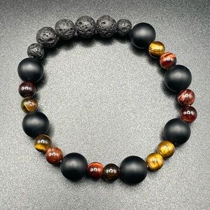 Tri-color Tiger’s Eye x Lava Stone x Onyx